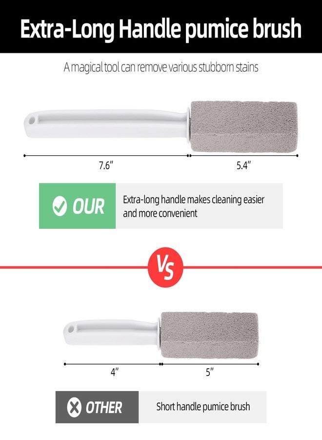 LoveBB 4 Pack Pumice Stone for Toilet, Extra Long Handle Pumice Stone Toilet Bowl Cleaner for Cleaning Bathtubs Sinks Pools Hard Water Stains - Image 2