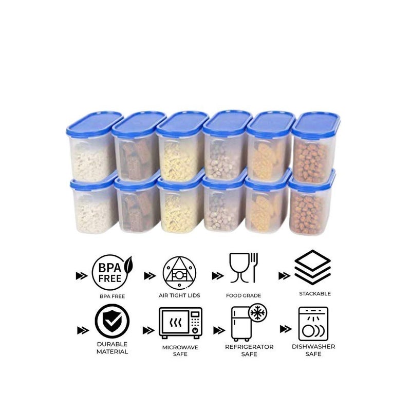 Cutting EDGE AirTight Kitchen Storage Container Set for Rice Dal Atta Flour Cereals Snacks Stackable BPA Free Peppy Blue 12 12 Litre - Image 3