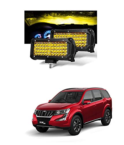 PRIKNIK Fog Light Led Bar Work Light Bar 7 Inch 40 LED 120 Watt Cree Four Row Driving Lamp 2 Pc (Colour Yellow) Compatible with M-ahindra X-U-V 500 - Image 3