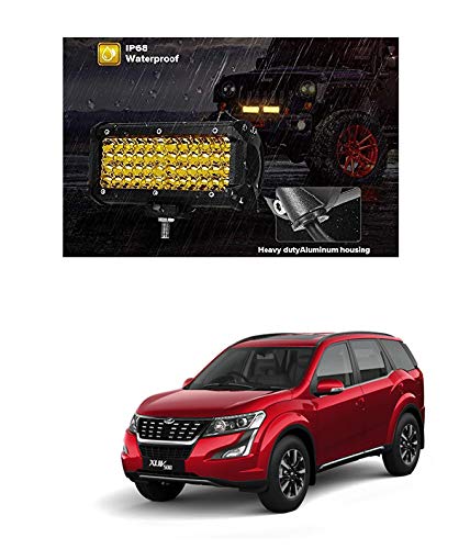 PRIKNIK Fog Light Led Bar Work Light Bar 7 Inch 40 LED 120 Watt Cree Four Row Driving Lamp 2 Pc (Colour Yellow) Compatible with M-ahindra X-U-V 500 - Image 2