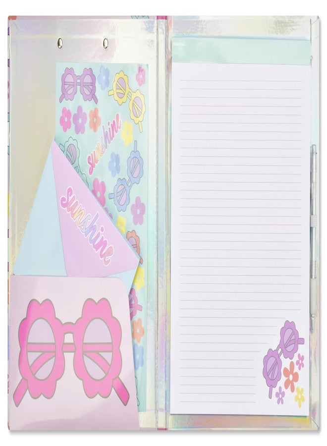 iscream 9" x 12" Clipboard Portfolio with Stationery Notepad, Envelopes and Stickers - Sweet Sunnies - Image 2