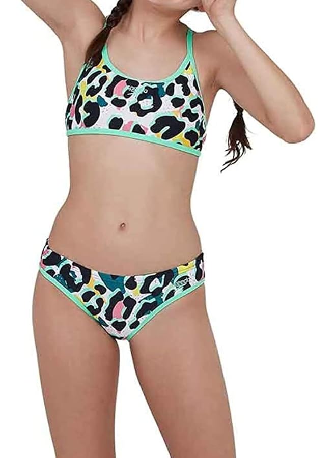 speedo Girls Junglespeak Allover Tie 2 Piece - Image 2