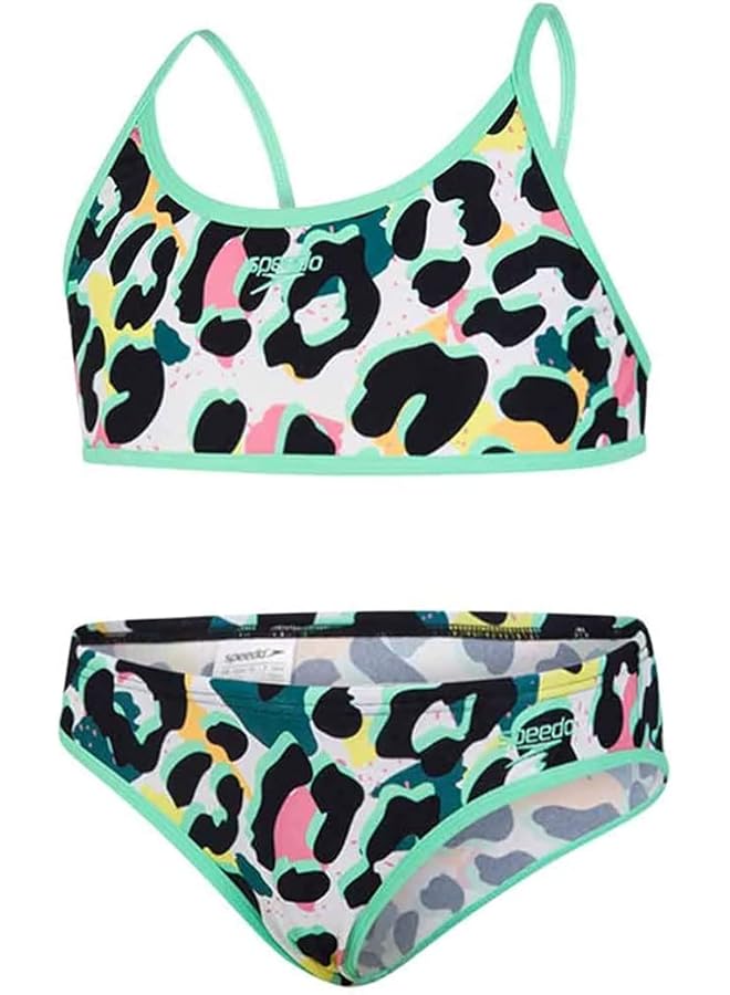 speedo Girls Junglespeak Allover Tie 2 Piece - Image 1