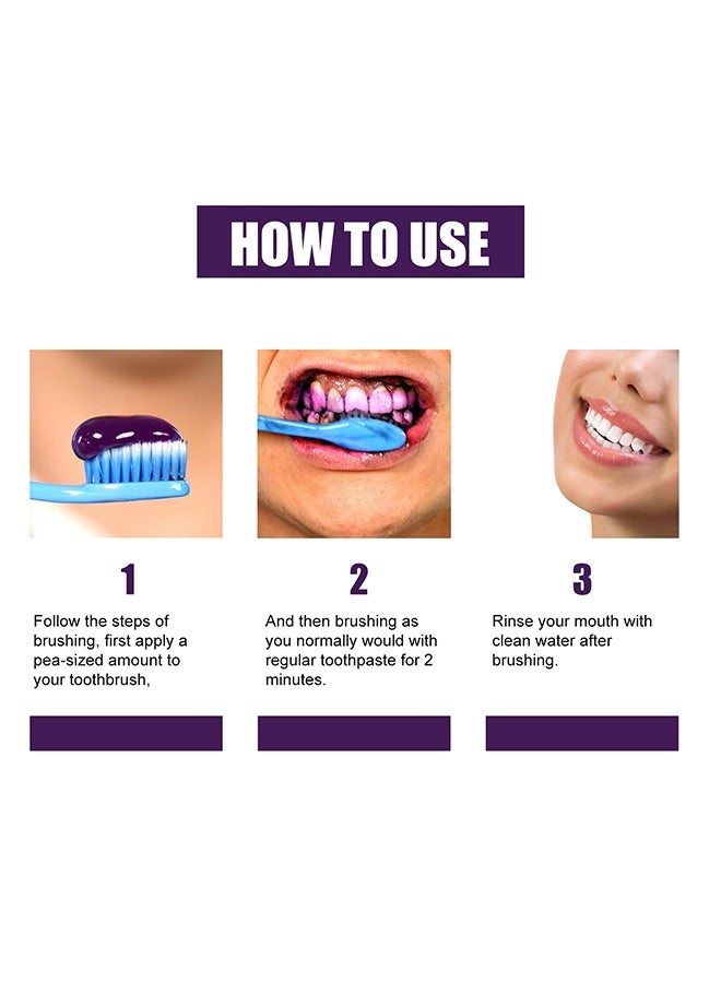 EELHOE Purple Corrector 50ml, Toothpaste for Teeth Whitening, Yellow Teeth Cleaning, Colour Corrector and Effective Stains Removal, Oral Hygiene Care and Health - Image 5