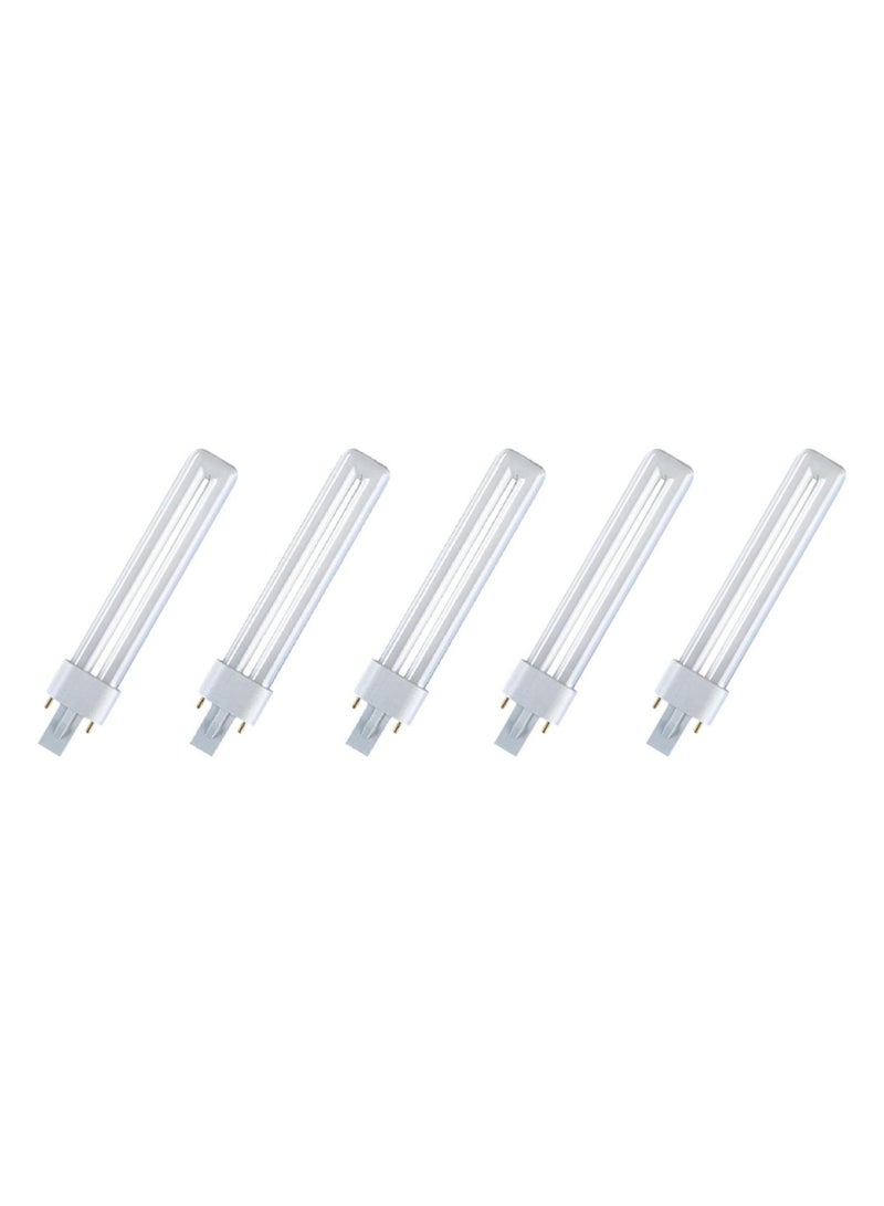OSRAM OSRAM DULUX S 9 Watts 830 Fluorescent lamp 3000k Warm White - Pack of 5 - Image 1