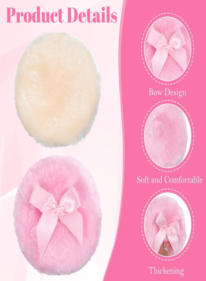 Yuanchu Body Powder Pad, 4Pcs 3.5 Inch Large Soft Fluffy Body Powder, Washable Reusable Round Makeup Puffs (Pink White Yellow Green) - Image 3