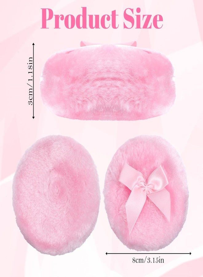 Yuanchu Body Powder Pad, 4Pcs 3.5 Inch Large Soft Fluffy Body Powder, Washable Reusable Round Makeup Puffs (Pink White Yellow Green) - Image 2