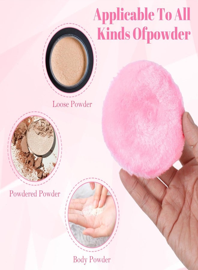 Yuanchu Body Powder Pad, 4Pcs 3.5 Inch Large Soft Fluffy Body Powder, Washable Reusable Round Makeup Puffs (Pink White Yellow Green) - Image 4
