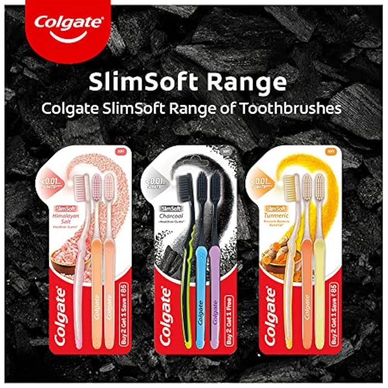 Colgate Toothbrush - Slim Soft Charcoal Soft Bristles - 1 Piece - Image 5