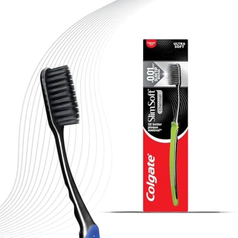 Colgate Toothbrush - Slim Soft Charcoal Soft Bristles - 1 Piece - Image 1