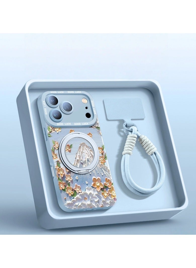 general iPhone 17 Pro Full-Cover Magnetic Stand Case with Dual-Snap Lanyard Drop-Resistant MagSafe Compatible