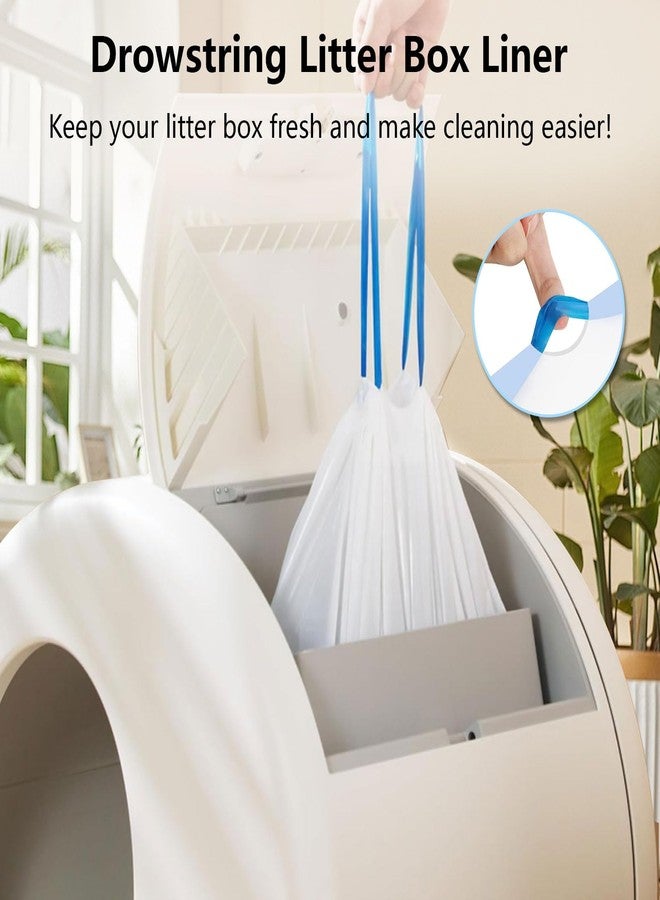 Loveishere 120 Count Self-Cleaning Cat Litter Box Liners Bag, Compatible with MeoWant-SCO1 and MeoWant-SCO2, Thick Heavy Duty Drawstring Replacement Cat Litter Box Liners-18"x 12.6" - Image 2