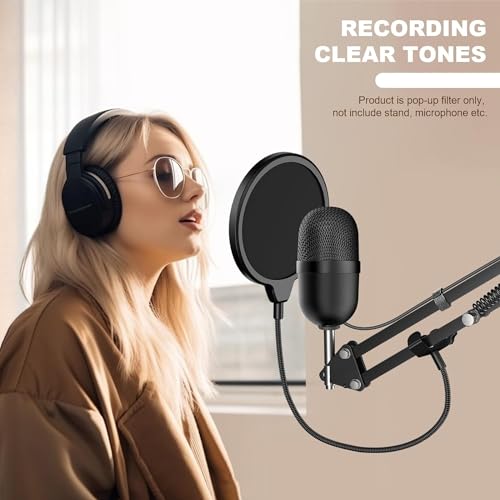 TECHBLAZE Pop Filter for Condenser Microphones — Double Layer Screen, 360° Flexible Gooseneck, Podcast & Studio Use - Image 2