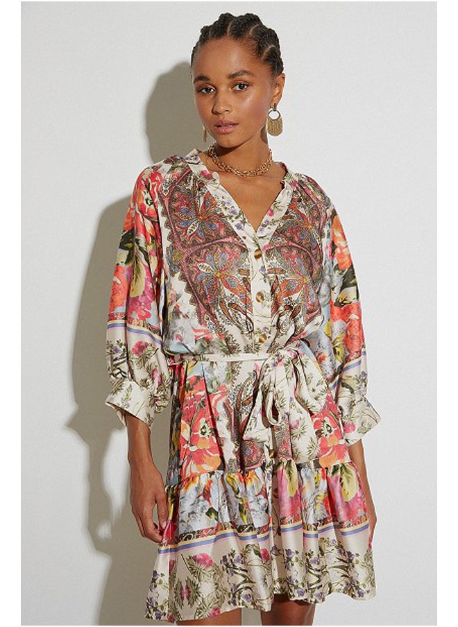 BSB Printed dress with buttons  - Image 3