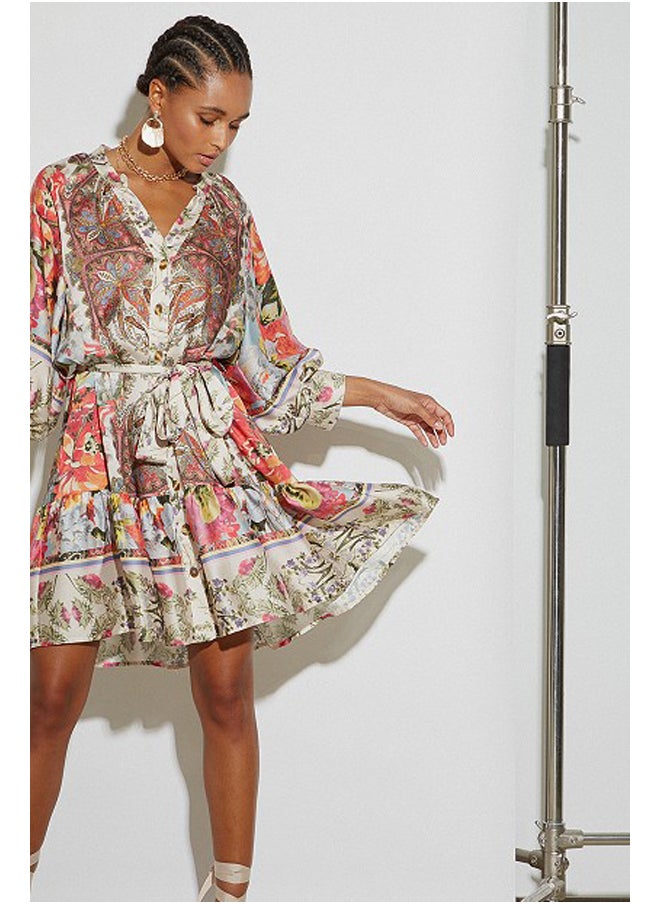 BSB Printed dress with buttons  - Image 2
