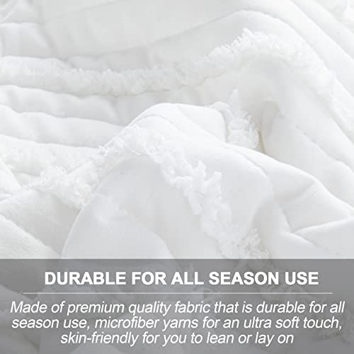 BOSOWOS King Size Pillow Shams Set of 2, Ultra Soft Breathable 20 x 36 Inches Pillow Case Envelope Closure, Microfiber Farmhouse Bed Pillowcases for Easy Care, White - Image 3