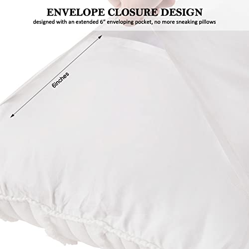 BOSOWOS King Size Pillow Shams Set of 2, Ultra Soft Breathable 20 x 36 Inches Pillow Case Envelope Closure, Microfiber Farmhouse Bed Pillowcases for Easy Care, White - Image 4