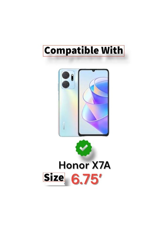 For Honor X7A Flip Leather Wallet Card Slot Kickstand Case,Strap Magnetic Closure, Included Internal Tpu Silicone Case,High Protective Compatible with Honor X7A (6.75’') (Blue)  - Image 4