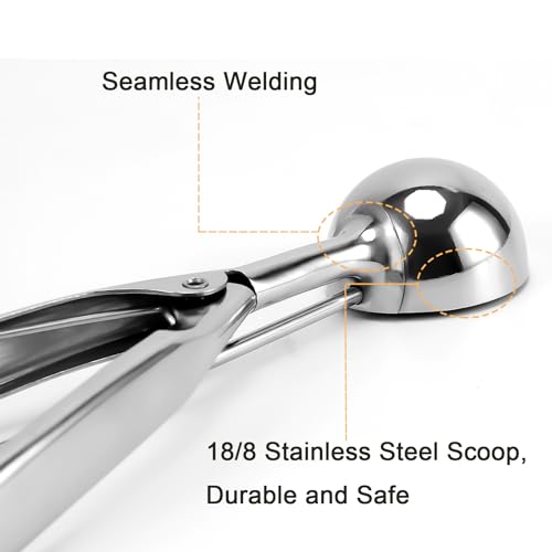 Saebye Mini Cookie Scoop 1 Tsp, Extra Small Cookie Dough Scoop, Melon Baller Scoops, 1/3 Tbsp/ 1 Tsp Scooper, 18/8 Stainless Steel - Image 4