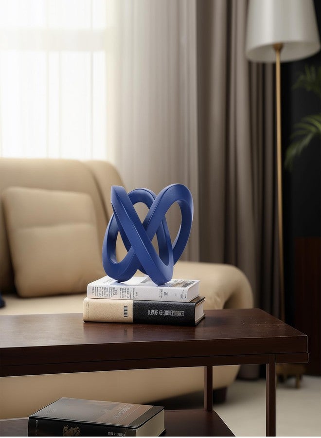 DOVDOV Blue Knot Decorative Sculpture, Blue Room Decor Aesthetics, Mobius Ring Statue for Bookshelf Living Room TV Cabinet Office Cabinet Coffee Table Above Decorative Accents - Image 4
