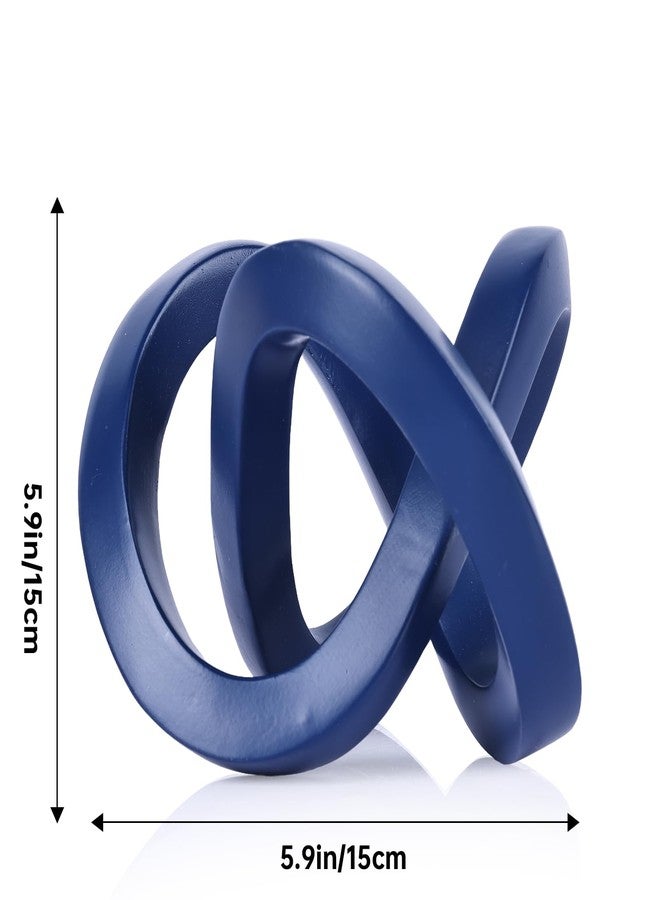 DOVDOV Blue Knot Decorative Sculpture, Blue Room Decor Aesthetics, Mobius Ring Statue for Bookshelf Living Room TV Cabinet Office Cabinet Coffee Table Above Decorative Accents - Image 2