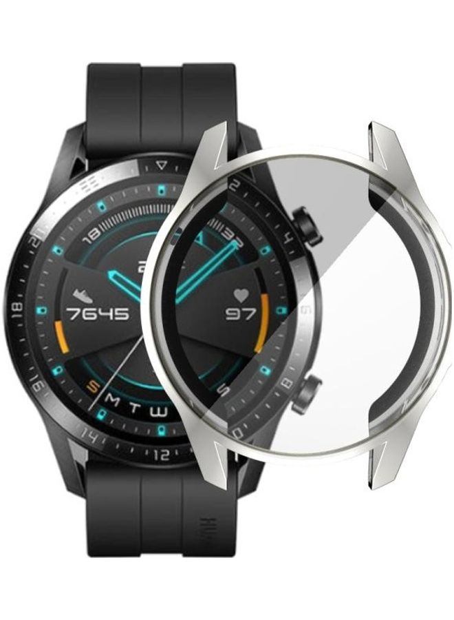 NIBEMINENT For Huawei GT2 46MM Plating TPU All Inclusive Protective Shell Silver - Image 1