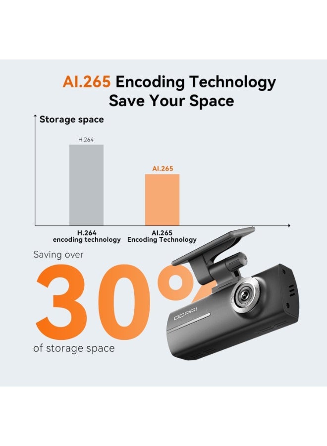 DDPAI Dash Cam for Cars, 1296P + 1080P Front and Rear Dashcam Car Camera Built-in WiFi, Super Night Vision, Dual Captures Footage, 24H Parking Mode, G-Sensor, Loop Recording, N1 Dual - Image 2