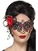 Smiffys Day of the Dead Metal Filigree Eyemask Black with Roses Eyemasks Fancy Dress Halloween Dress Up Eye masks - Image 2