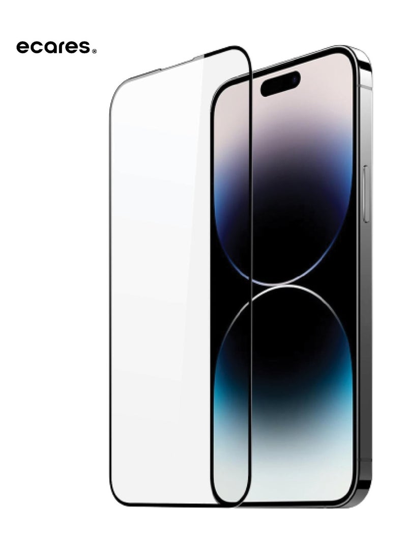 ECARES® iPhone 14 Pro Screen Protector, HD Clear, 9H Tempered Glass, Military Grade Protection, Scratch Resistant, Anti-Fingerprint, Full Coverage, Anti Yellowing, Bubble Free, (Pack-2) - Image 1