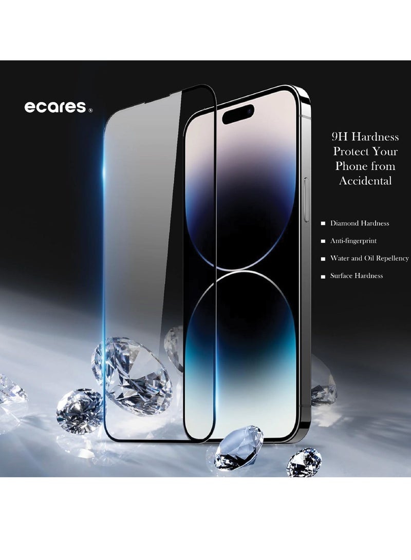 ECARES® iPhone 14 Pro Screen Protector, HD Clear, 9H Tempered Glass, Military Grade Protection, Scratch Resistant, Anti-Fingerprint, Full Coverage, Anti Yellowing, Bubble Free, (Pack-2) - Image 3