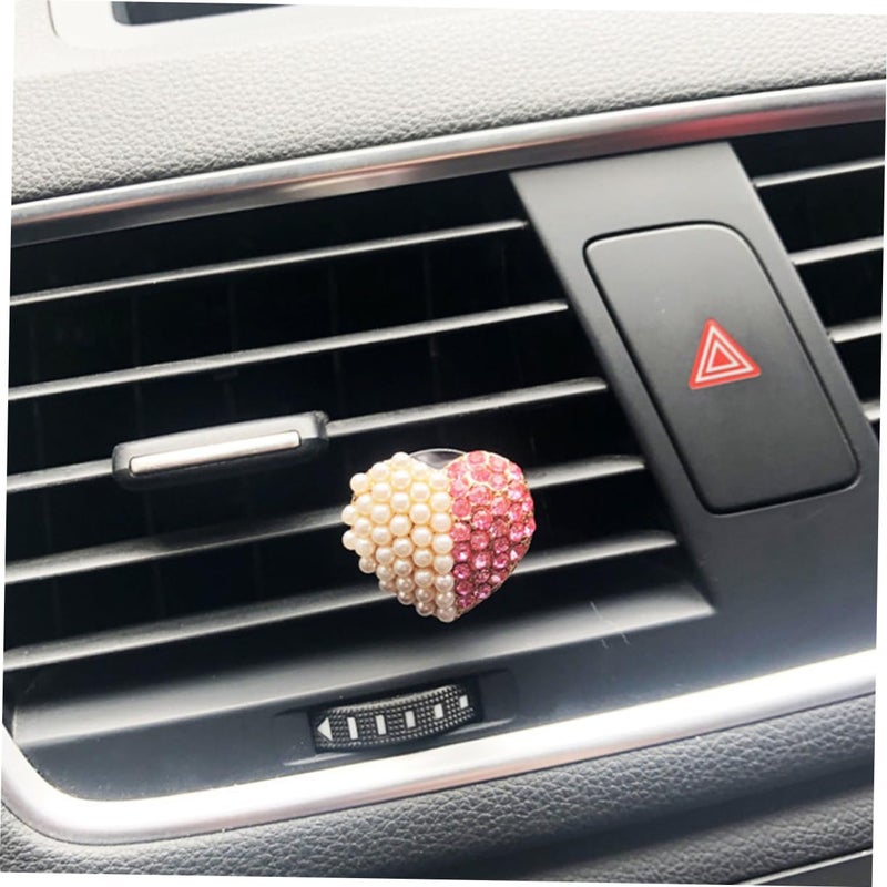 Heart Shape Rhinestone Car Perfume Clip Aromatherapy Solid Perfume Diffuser Multi Color - Image 4