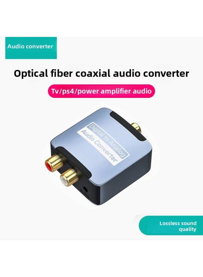 Digital To Analog Upgraded Audio Coaxial Converter Fiber To Analog Spdif To Lotus TV-Colour:3rd Generation + Coaxial Cable + Lotus Cable - Image 2
