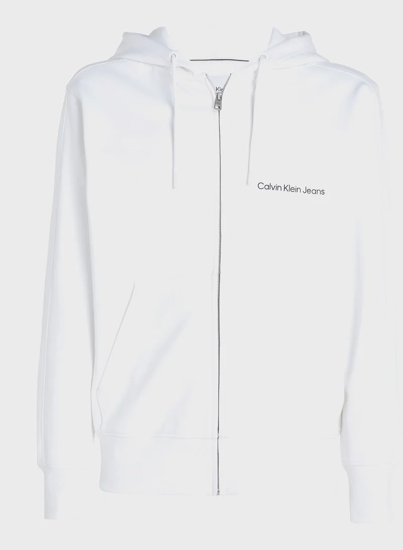Calvin Klein Jeans Logo Zip Through Hoodie