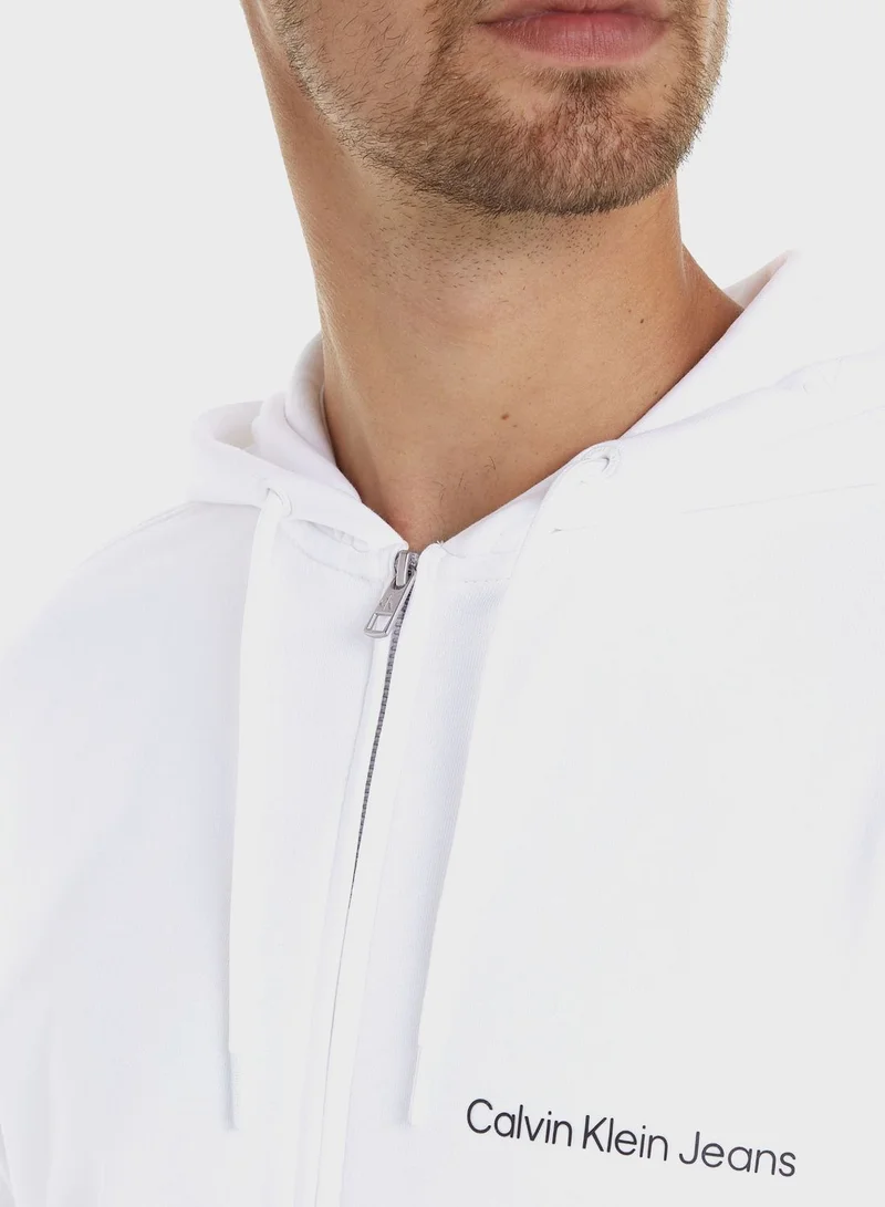Calvin Klein Jeans Logo Zip Through Hoodie