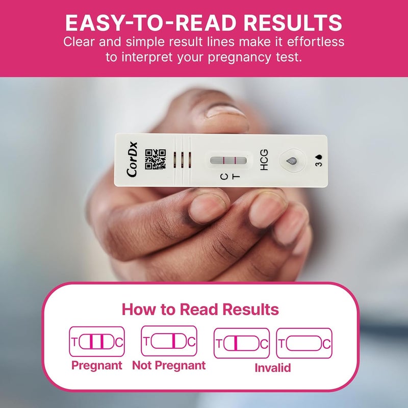 CorDx Early Detection Pregnancy Test Kit Urine Tests for Easy at Home hCG Level Testing Tester for Pregnant Women Clear Fast and Reliable Result with Over 99 Accuracy 7 Pack Cassettes - Image 5