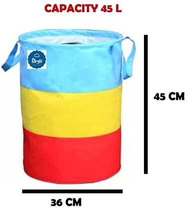 SKYLII Laundry Bag 45 L Durable and Collapsible Laundry storage Bag with Handles Clothes Toys Storage Foldable Laundry Bag for Dirty Clothes Pack of 2 Pc Multicolour - Image 4