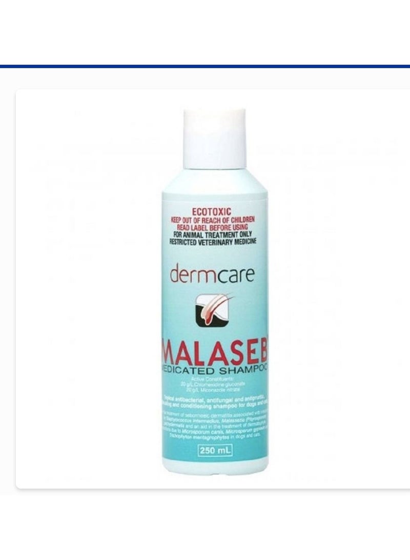 DERMCARE MALASEB MEDICATED PET SHAMPOO FOR DOGS & CATS 250 ML