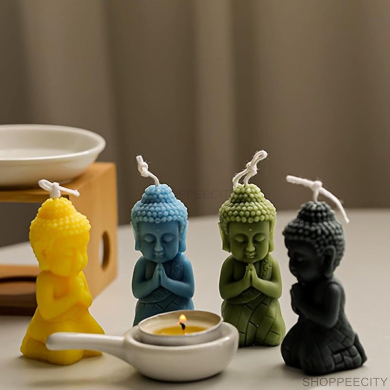 Shoppeecity Upgraded Version Namaste Buddha Silicone Candles Buddha Statue Silicone Mould Buddha Candle Mold Silicone Moulds Casting Moulds Buddhism Buddha Statue for Making Candles Soap Candles Craft Ornaments - Image 2