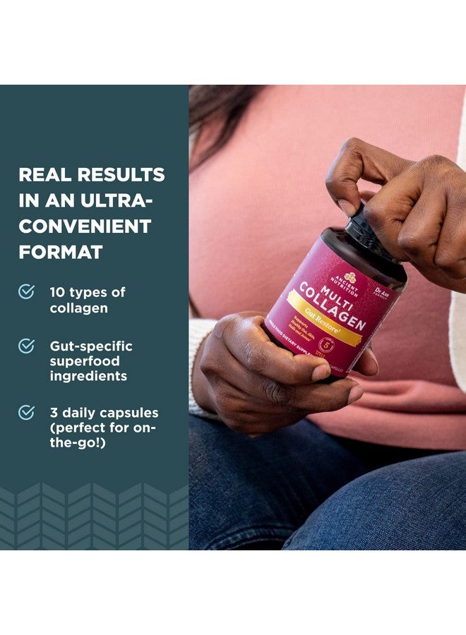 Ancient Nutrition حبوب كولاجين من أنشينت نيوترشن مع بروبيوتيك لصحة الأمعاء، كبسولات متعددة الكولاجين لاستعادة الأمعاء 90 حبة، تدعم الأمعاء والمفاصل والشعر والأظافر، خالية من الغلوتين، مناسبة للباليو والكيتو - Image 3