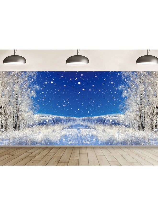 LFEEY 20x10ft Dreamy Forest Snowflake Background Winter Alps Snowy Landscape Photography Backdrop Falling Snow Covered Pine Tree Fir Mountain Snowfield Christmas New Year Holiday Studio Vinyl Props  - Image 2