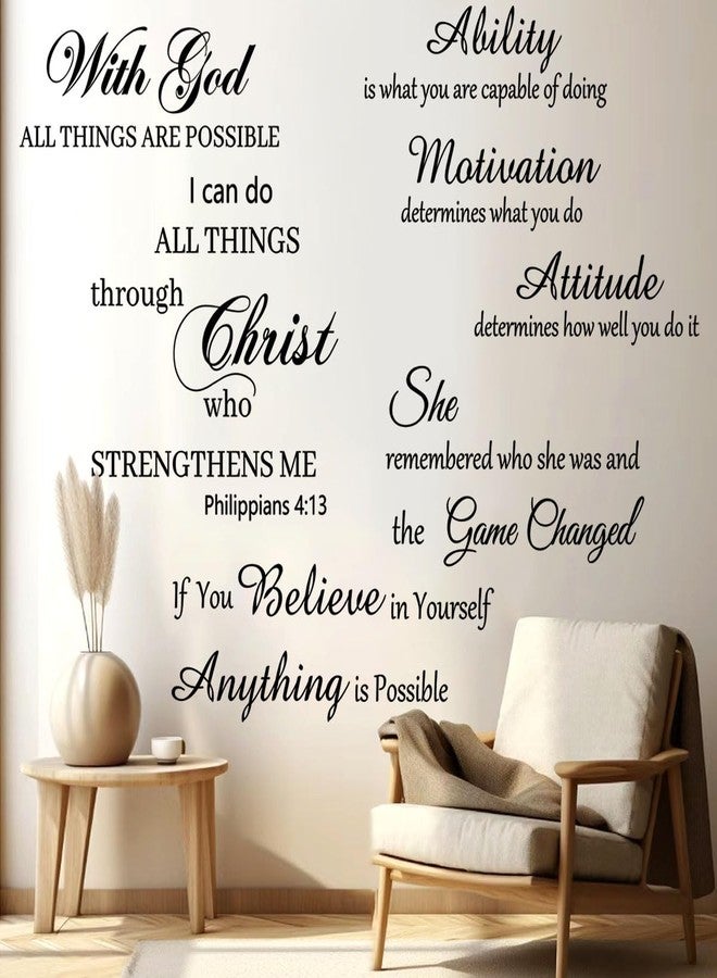 Datesno Inspirational Wall Decal Stickers Motivational Quote Stickers Verse Wall Stickers Peel and Stick Vinyl Wall Decor Removable Positive Wall Sticker for Bedroom Living Room Office Bathroom. - Image 1