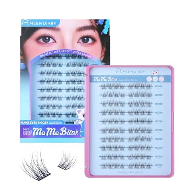 MLEN DIARY Natural Lash Clusters with Remover, 114 Pcs Wispy DIY Eyelash Extensions Kit, Handmade Lightweight Compact Design, Gift for Beauty Lovers, C Curl - Image 1