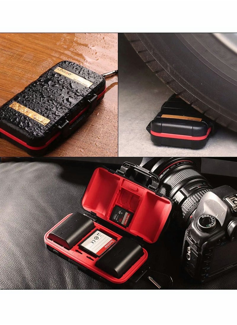 Y&D - Camera Battery Memory Card Case, Hard Protector Case Professional Water-Resistant Anti-Shock Storage Box for 2 Batteries 4 SD Cards CF 8 TF - Image 1