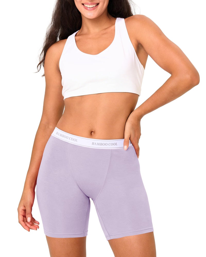 BAMBOO COOL Womens BoyShorts Underwear Full Coverage Ladies Panties High Waisted Boxer Briefs Breathable Stretch 5 Pack - Image 2