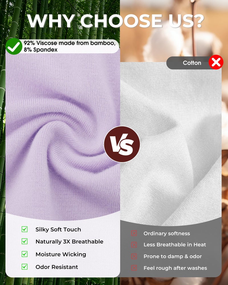 BAMBOO COOL Womens BoyShorts Underwear Full Coverage Ladies Panties High Waisted Boxer Briefs Breathable Stretch 5 Pack - Image 4