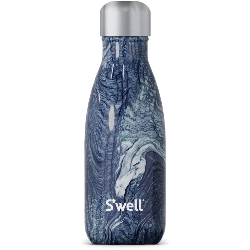 S'well Swell Stainless Steel Water Bottle 9oz Azurite Marble Triple Layered Vacuum Insulated Containers Keeps Drinks Cold for 24 Hours and Hot for 12 BPA Free Perfect for On the Go 
