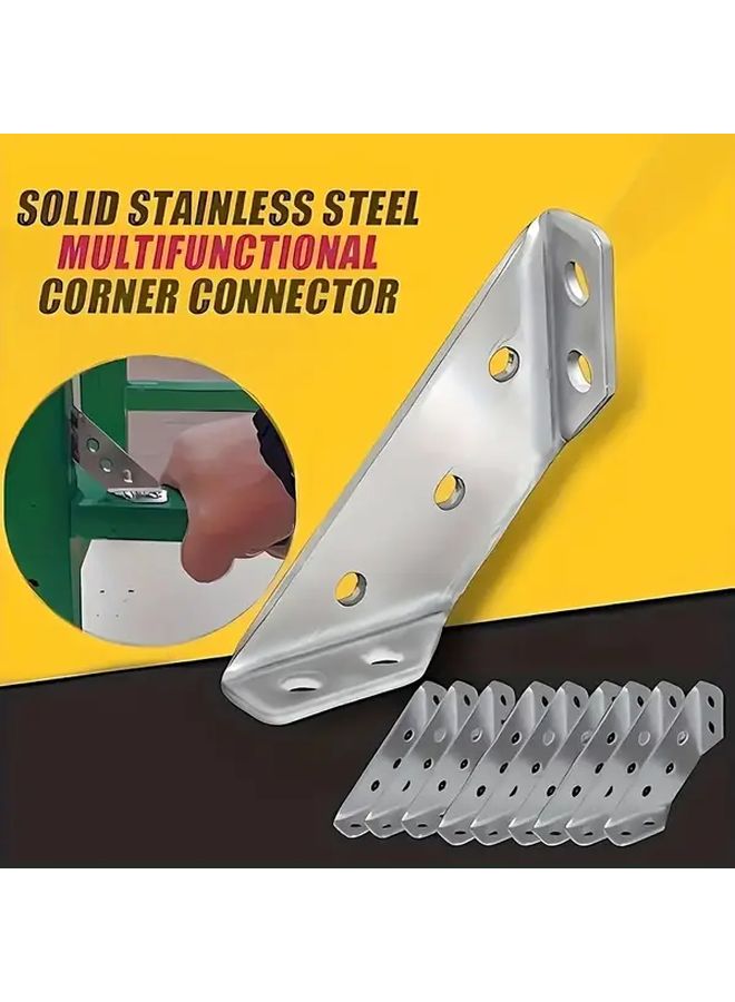 16pcs Stainless Steel Corner Brackets Heavy Duty Metal Furniture Connectors Triangular Design - Image 3