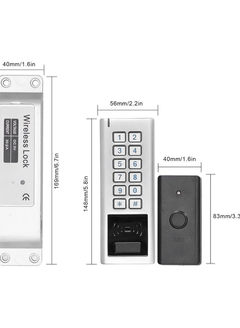 125KHz Access Control, Door Access Control System, IP65 Waterproof Remote Control Password ID Card RFID with 3 Kinds of Unlocking Methods for Reliable Daily Home Office Security