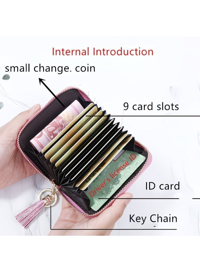 Goolsky Fashionable Short Glitter Sequined Wallet Card Holder for Women, a Shiny Little Wallet with Tassel Decoration, Zip Accordion Inner Pockets, Multiple Card Slots, a Stylish Gift, Perfect for Birthdays And - Image 4