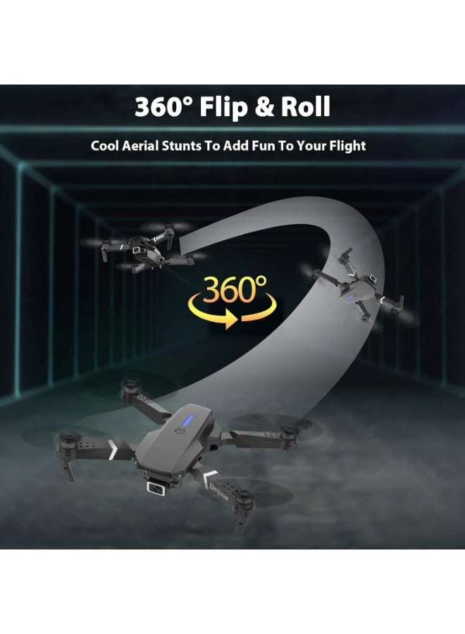 E88 Pro Ayoo 4K Dual Camera Drone – Foldable WiFi FPV RC Quadcopter with HD Aerial Photography, Optical Flow Positioning, Altitude Hold, Headless Mode, One Key Return, Gesture Control & 360° Flip – Beginner-Friendly Drone with Long Battery Life for Kids & Adults - Image 3